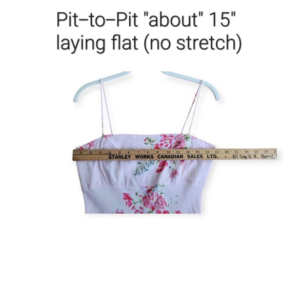 1990s Floral Pink Slip Dress by Le Chateau XS/S - Picture 6 of 9